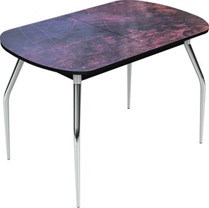 Обеденный раздвижной стол Ривьера исп.2 хром №5 (Exclusive h155/черный) в Курске