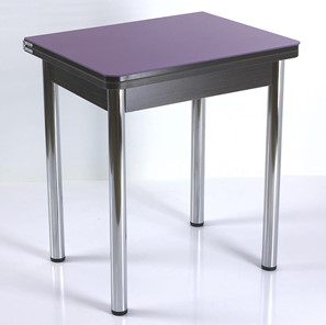 Кухонный пристенный стол СПА-02 СТ2, венге ЛДСП/стекло фиолетовый/39 прямые трубки хром в Курске