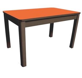 Кухонный стол Айсберг-04 СТ1, венге ЛДСП/стекло оранжевое/42 прямые массив венге в Курске
