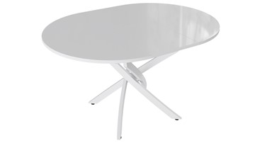 Кухонный раскладной стол Diamond тип 3 (Белый муар/Белый глянец) в Курске - предосмотр 1