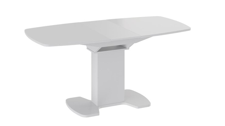 Стол раздвижной Портофино (СМ(ТД)-105.02.11(1)), цвет Белый глянец/Стекло белое в Курске - изображение 1
