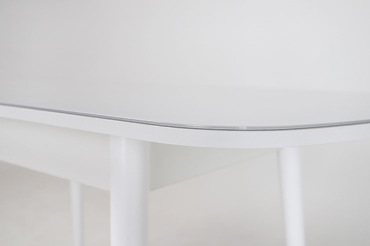 Кухонный раскладной стол Хоста, опоры массив цилиндрический, Белый в Курске - изображение 2