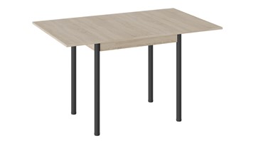 Кухонный раздвижной стол Родос тип 2 с опорой d40 (Черный муар/Дуб Сонома) в Курске - предосмотр 1