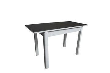Кухонный раздвижной стол Айсберг-2СТ белое/черное/прямые массив в Курске - предосмотр 1