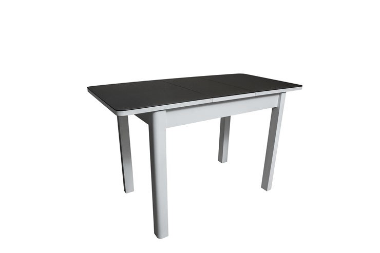Кухонный раздвижной стол Айсберг-2СТ белое/черное/прямые массив в Курске - изображение 1