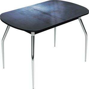 Обеденный раздвижной стол Ривьера исп.2 хром №5 (Exclusive h149/черный) в Курске