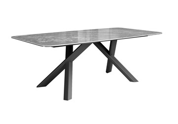 Обеденный стол DikLine KS220 керамика Monsoon (серый глянец JA688) / опоры черные в Курске - предосмотр
