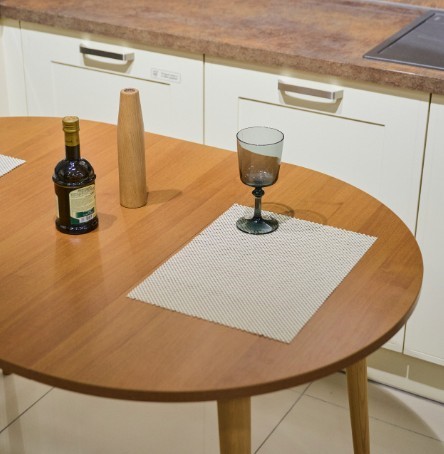 Кухонный стол круглый Орех Гварнери д. 90 см ЛДСП в Курске - изображение 7