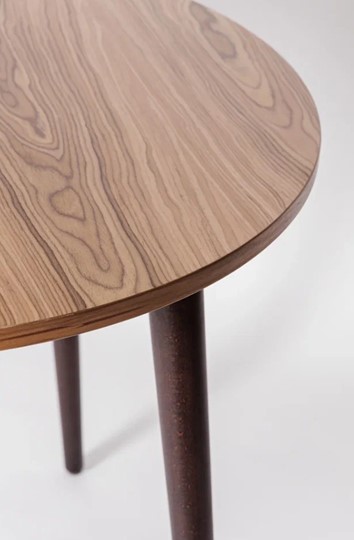 Кухонный раздвижной круглый стол Шпон Ореха д. 100 см МДФ ножки вишня в Курске - изображение 1