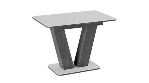 Кухонный стол раскладной Чинзано тип 1 (Моод темный/стекло белое матовое) в Курске - изображение