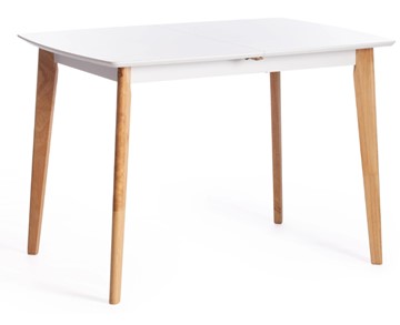 Маленький кухонный стол Claire, дерево гевея/МДФ, 110+30x75x75 Белый/натуральный арт.15111 в Курске