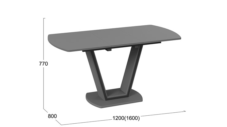 Кухонный раскладной стол Дели Тип 2 (Серый софт, Стекло матовое серое) в Курске - изображение 2