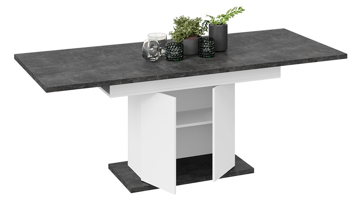 Кухонный стол раскладной Детройт тип 1 (Белый/Ателье темный) в Курске - изображение 2