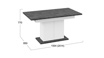 Кухонный стол раскладной Детройт тип 1 (Белый/Ателье темный) в Курске - предосмотр 7