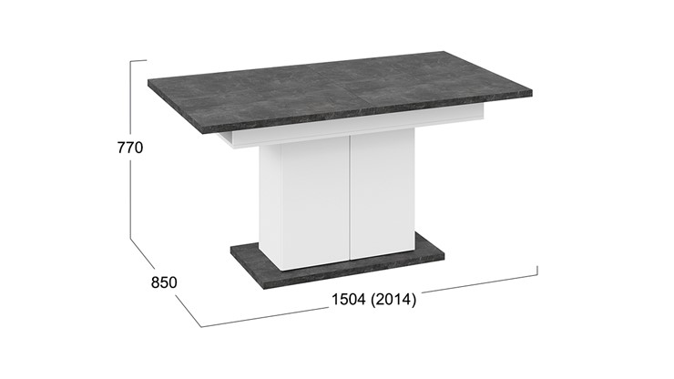 Кухонный стол раскладной Детройт тип 1 (Белый/Ателье темный) в Курске - изображение 7