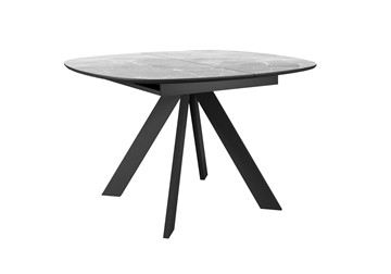 Кухонный раскладной стол DikLine BK100 Керамика Серый мрамор/подстолье черное/опоры черные в Курске