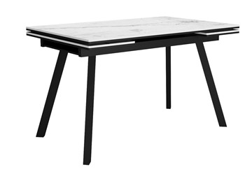 Керамический обеденный стол DikLine SKA125 Керамика Белый мрамор/подстолье черное/опоры черные (2 уп.) в Курске