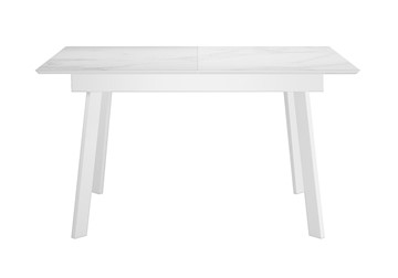 Обеденный раздвижной стол DikLine SKH125 Керамика Белый мрамор/подстолье белое/опоры белые (2 уп.) в Курске