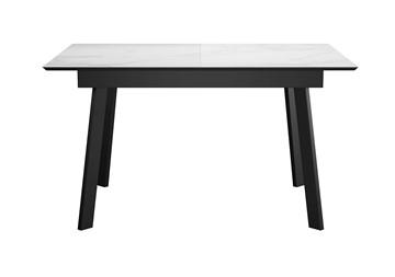 Стол обеденный раскладной DikLine SKH125 Керамика Белый мрамор/подстолье черное/опоры черные (2 уп.) в Курске