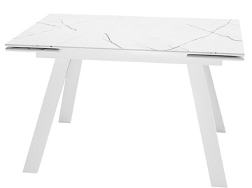 Раскладной стол DikLine SKM140 Керамика Белый мрамор/подстолье белое/опоры белые (2 уп.) в Курске