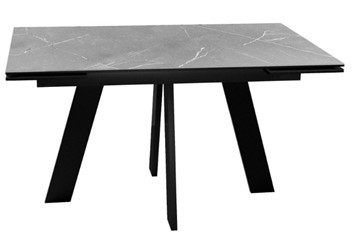 Раздвижной стол DikLine SKM140 Керамика серый мрамор/подстолье черное/опоры черные (2 уп.) в Курске
