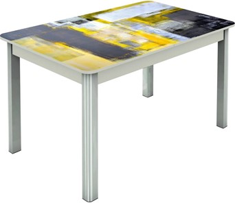 Кухонный раздвижной стол Гамбург исп.2 ноги метал. крашеные №23, Фотопечать (Текстура №51) в Курске