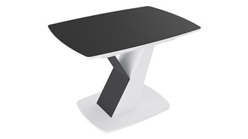 Стол раздвижной Гарда тип 1, цвет Белый/Стекло матовое черный графит в Курске