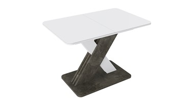 Раздвижной стол Люксембург тип 1 (Белый/Ателье темный/Стекло белое матовое) в Курске