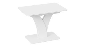 Кухонный стол раздвижной Люксембург тип 2 (Белый/Стекло белое матовое) в Курске