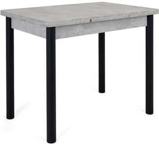 Кухонный стол раздвижной Милан-1 EVO, ноги металлические черные, светлый цемент в Курске
