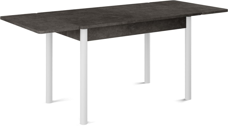 Обеденный раздвижной стол Милан-2 EVO, ноги белые, серый камень в Курске - изображение 1
