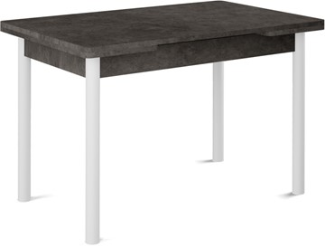 Обеденный раздвижной стол Милан-2 EVO, ноги белые, серый камень в Курске