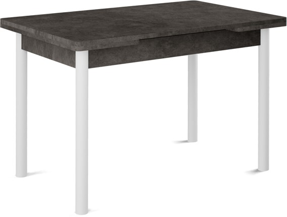 Обеденный раздвижной стол Милан-2 EVO, ноги белые, серый камень в Курске - изображение