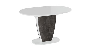Стол обеденный овальный Монреаль тип 1 (Белый глянец/Моод темный) в Курске