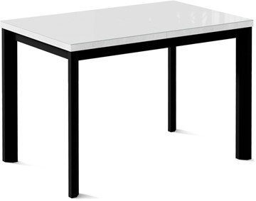 Обеденный раздвижной стол Нагано-1G (ноги черные, стекло cristal/белый цемент) в Курске