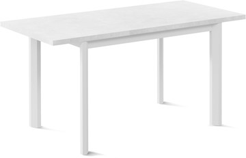 Кухонный стол раздвижной Нагано-1L (ноги металлические белые, белый цемент) в Курске - предосмотр 1