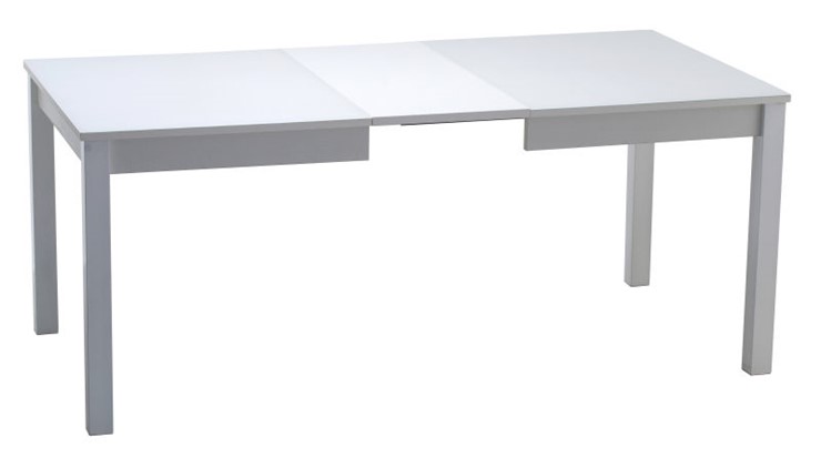 Кухонный стол раскладной Нагано-2 стекло белое opti (хром-лак) в Курске - изображение 1