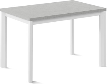 Кухонный стол раздвижной Нагано-2L (ноги металлические белые, светлый цемент) в Курске