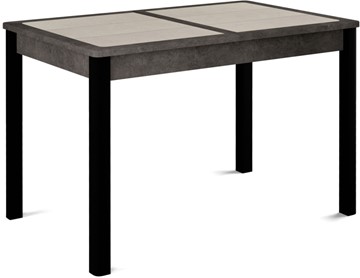 Стол раздвижной Ницца-1 ПЛ (ноги черные, плитка бежевая/серый камень) в Курске