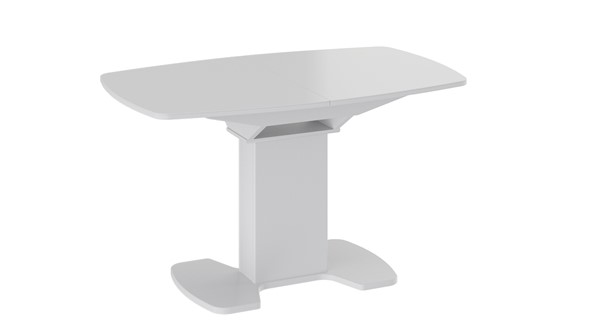 Стол раздвижной Портофино (СМ(ТД)-105.02.11(1)), цвет Белый глянец/Стекло белое в Курске - изображение