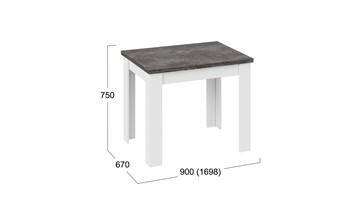 Обеденный раздвижной стол Промо тип 3 (Белый/Ателье темный) в Курске - предосмотр 4