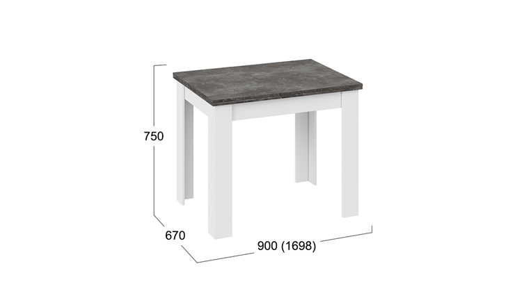 Обеденный раздвижной стол Промо тип 3 (Белый/Ателье темный) в Курске - изображение 4