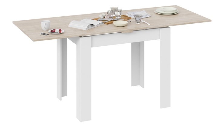 Кухонный стол раскладной Промо тип 3 (Белый/Дуб сонома светлый) в Курске - изображение 3