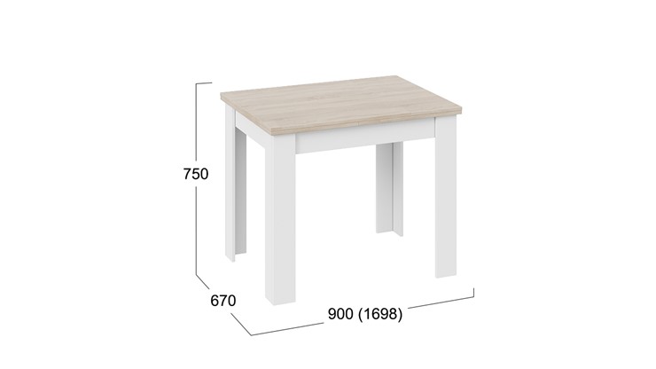Кухонный стол раскладной Промо тип 3 (Белый/Дуб сонома светлый) в Курске - изображение 4