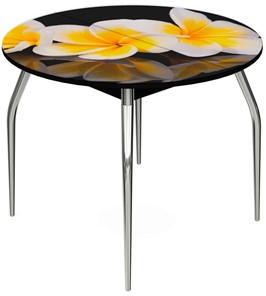 Раздвижной стол Ривьера - Круг, ноги метал. крашеные №24, ФП (Цветы №11) в Курске