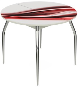 Кухонный раскладной стол Ривьера - Круг, ноги метал. крашеные №24, ФП (Текстура №50) в Курске