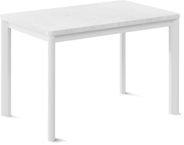 Обеденный раздвижной стол Токио-1L (ноги металлические белые, белый цемент) в Курске