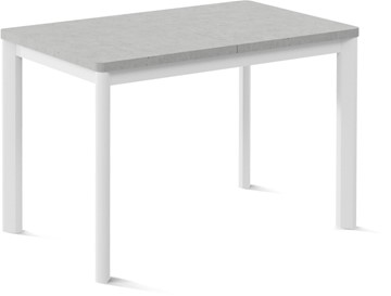 Кухонный стол раскладной Токио-1L (ноги металлические белые, светлый цемент) в Курске