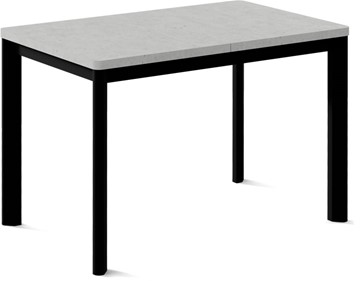 Кухонный стол раздвижной Токио-1L (ноги металлические черные, светлый цемент) в Курске - предосмотр