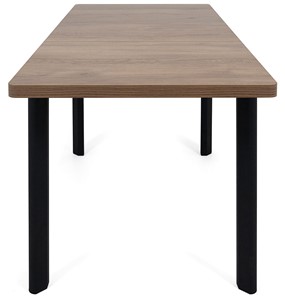 Обеденный раздвижной стол Токио-2L (ноги металлические черные, дуб табако) в Курске - предосмотр 5
